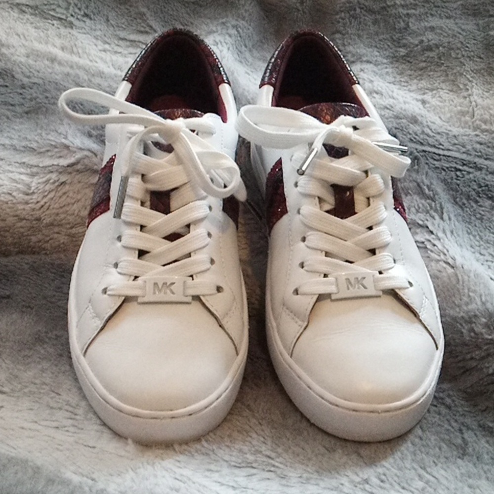 Michael Kors Irving Python Embossed Stripe Sneake… - image 3